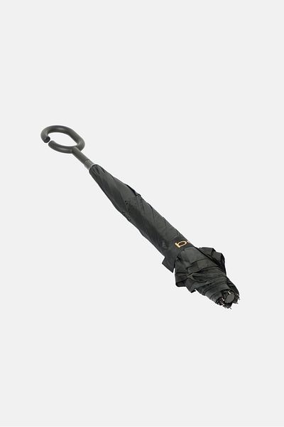Bebe Brand Logo Auto Open Umbrella, Black