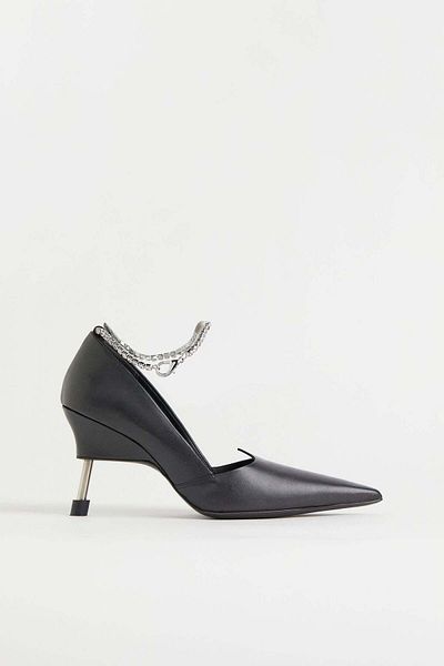 H&M Rhinestone chain-detail court shoes