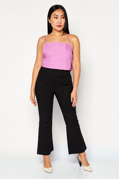EDITED Women Square Neck Sleeveless Plain Tank Tops, Lavender