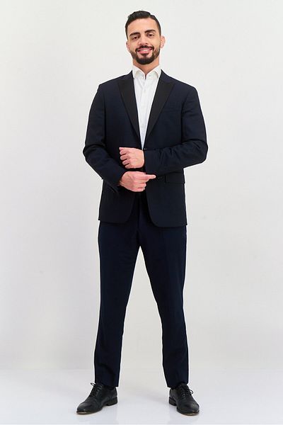Calvin Klein Men Slim Fit Plain Blazer, Navy Blue