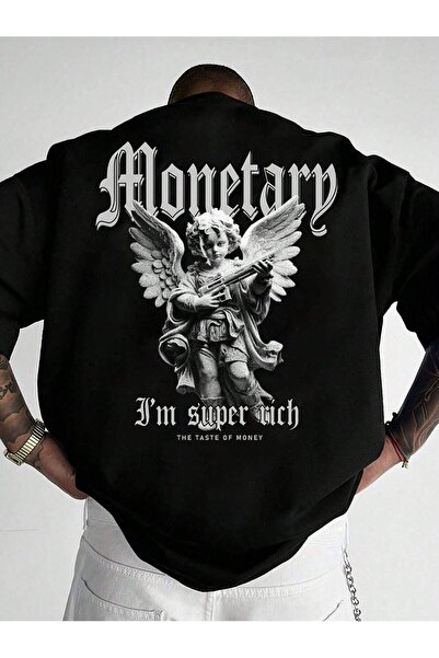 cc collection Tricou oversize pentru bărbați cu imprimeu Money Melek