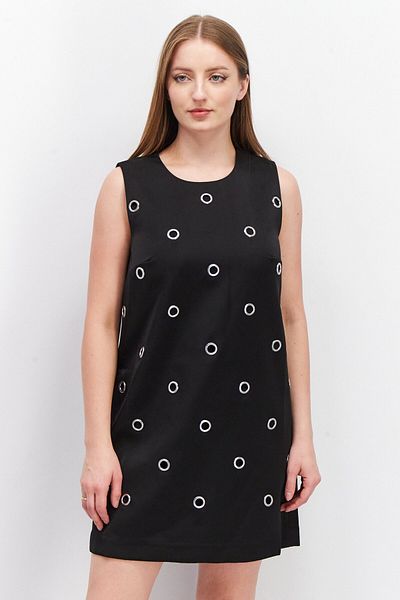 French Connection Women Textured Mini Casual Dress, Black