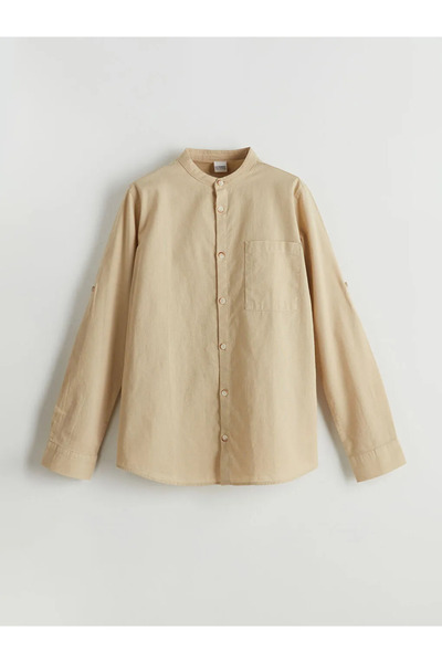 LC Waikiki Cămașă pentru băieți LCW Kids Judge cu guler amestecat de in