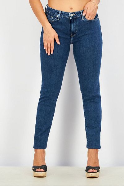 Tommy Hilfiger Women Slim Fit Plain Non Stretchable Jeans, Blue