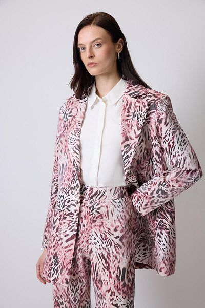 Touché Privé Patterned Belt Detail Jacket Pants Suit