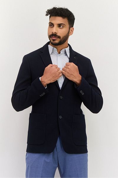 Calvin Klein Men Regular Fit Texture Formal Blazer, Navy