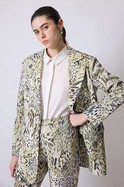 Touché Privé Patterned Belt Detail Jacket Pants Suit