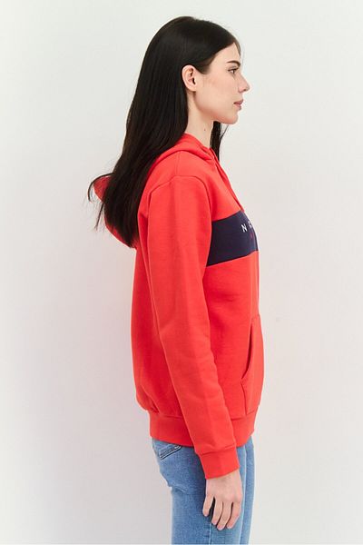 Nautica Women Hooded Embroidered Long Sleeves Sweatshirt, True Red