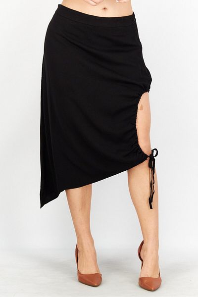 NA-KD Women Solid Midi Skirt, Black