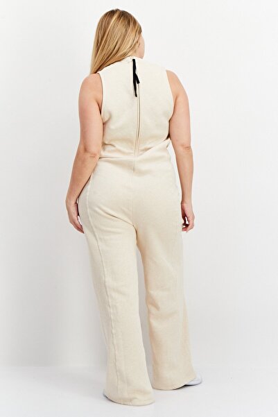 adidas Women Sportswear Fit Sleeveless Outdoor Jumpsuit, Biege