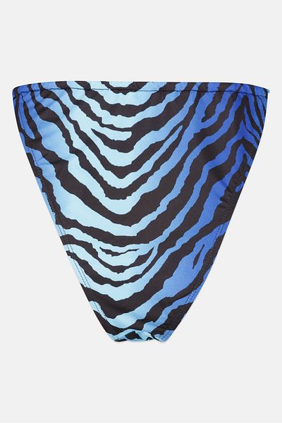 BOOHOO Women Allover Printed Bikini Bottom, Blue
