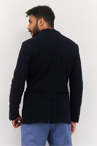 Calvin Klein Men Regular Fit Texture Formal Blazer, Navy