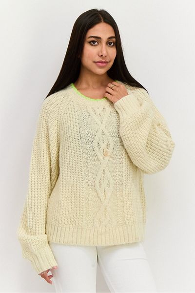 Levi's Women Crew Neck Knitted Sweater, Beige