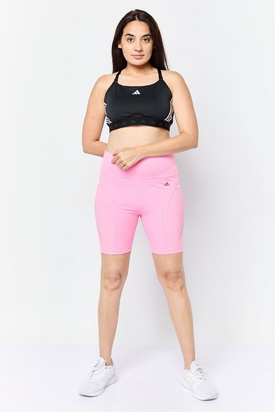 adidas Women Tight Fit Brand Logo Training Tights, Pink