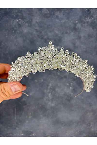 Hayalperest boncuk Umay Bead Embroidered Bridal Crown Henna Accessory