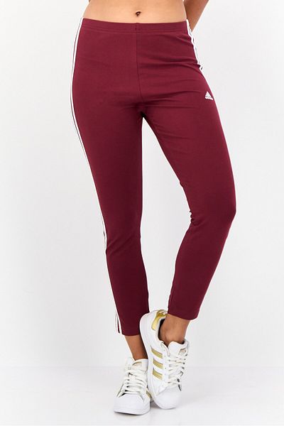 adidas Women Tight Fit Brand Logo Training Leggings, Maroon