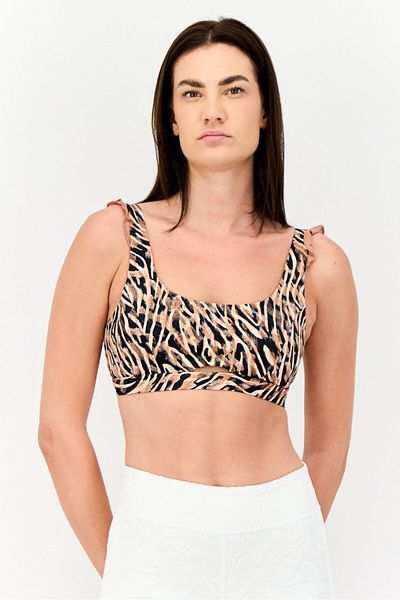 adidas Women Animal Printed Padded Sports Bra, Multicolor