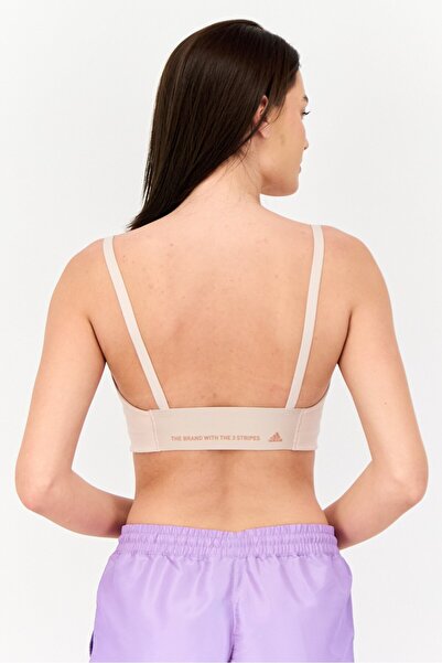 adidas Women Brand Logo Non-Padded Sports Bra, Dusty Rose
