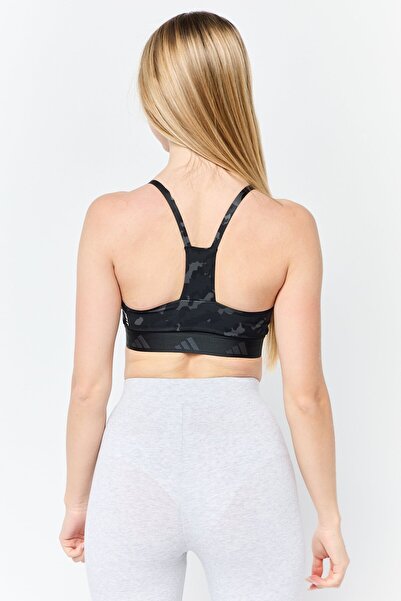 adidas Women Brand Logo Padded Sports Bra, Black