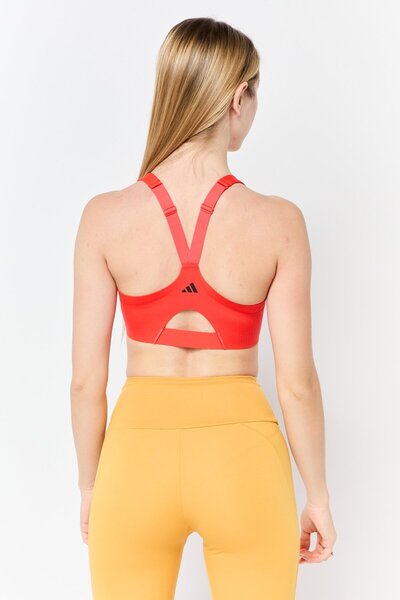 adidas Women Lightly Padded Training Spots Bra, Red