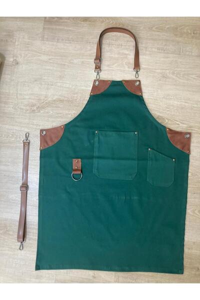 MARTEN مريلة ألبكة للطهي/الطهاة/النادلة/الباربر مع تفاصيل جلدية قابلة للتعديل...