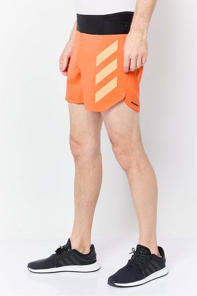 adidas Men Sportswear Fit Terrex 5 Inseam Hiking Shorts, Orange