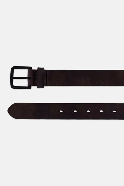 Timberland Women Brand Logo Leather Belt, Dark Brown