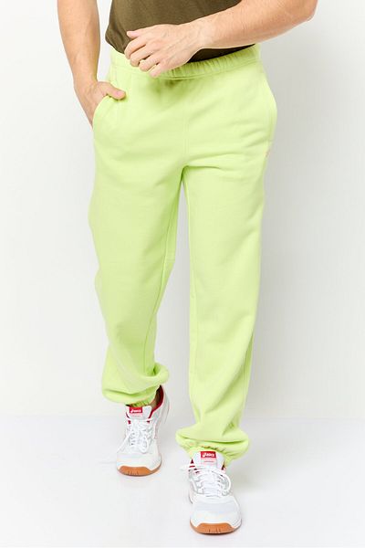 Esprit Men Regular Fit Brand Logo Sweatpants, Lime Green