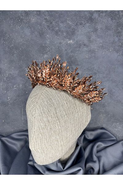 Hayalperest boncuk Rose color elisa design beaded bridal henna crown hair accessory