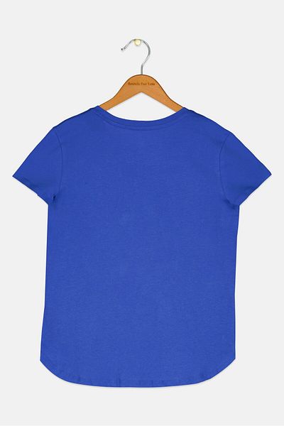 GAP Kids Girl Round Neck Short Sleeves Textured T-shirt, Blue