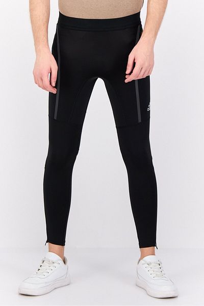 adidas Men Tight Fit Saturday Running Long Tight, Black