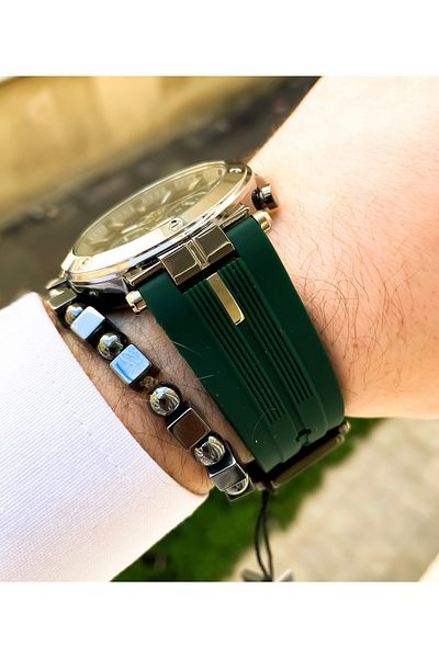Reward Silicone Cord Green Color Waterproof Men Wrist Watch