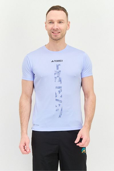 adidas Men Sportswear Fit Short Sleeve Running T-shirts, Blue