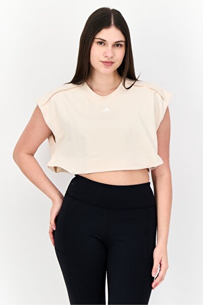 adidas Women Sportswear Fit Sleeveless Training Top, Cream