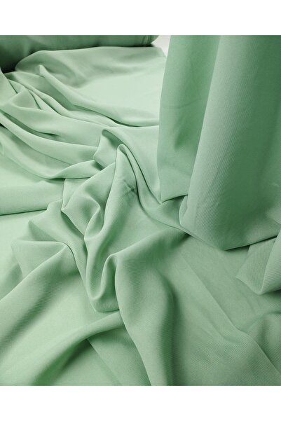 Kumaş Parça Креп-шифон відкритого зеленого кольору (ширина 145 см, довжина 20...