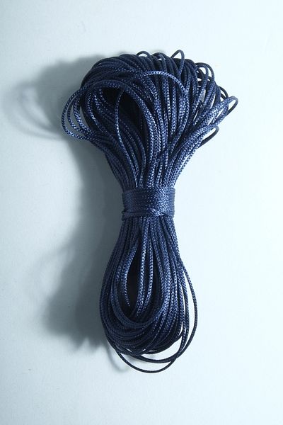 Eskişehir hobi sanat Σετ βραχιόλι και κολιέ με λεπτό αλεξίπτωτο μακραμέ Navy Blue 1 mm 20 μέτρα
