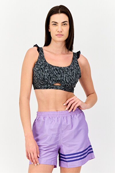 adidas Women Abstract Print Padded Sports Bra, Black