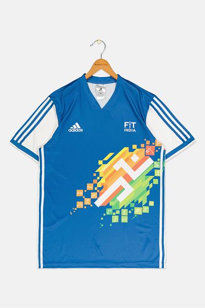 adidas Men Sportswear Fit Short Sleeves Training Jersey, Blue
