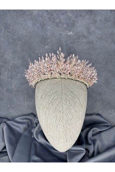 Hayalperest boncuk Elisa Design Beaded Bridal Henna Crown Hair Accessory