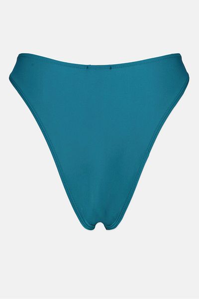BOOHOO Women Plain Pull On Bikini Bottom, Teal Blue