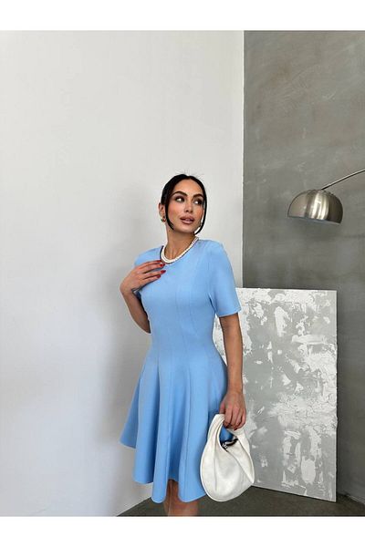 Monapera Rochie mini evazată cu mânecă scurtă