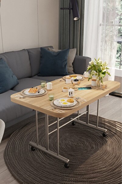 Avenza living tekerlekli masa orta sehpa 60x100 cm metal ayak