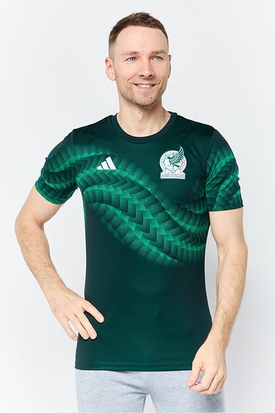 adidas Men Sportswear Fit Short Sleeves Mexico Football Jersey Shirt, Green