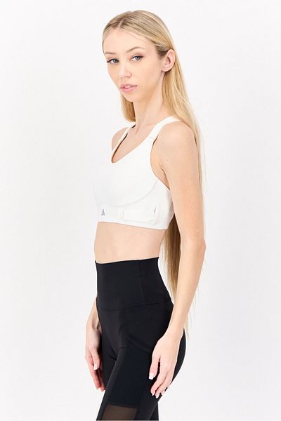 adidas Women Brand Logo Padded Sports Bra, White