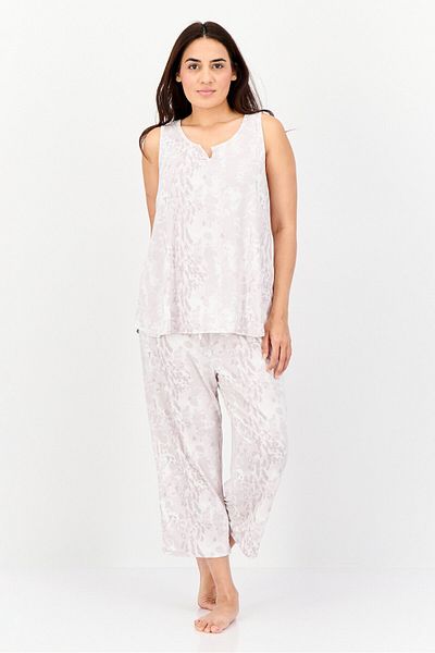 Jones of New York Women 2 Peices Allover Print Top And Pajama Set, Multicolor