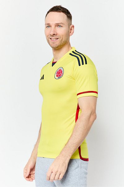 adidas Men Sportswear Fit Short Sleeve Football Jersey, Yellow