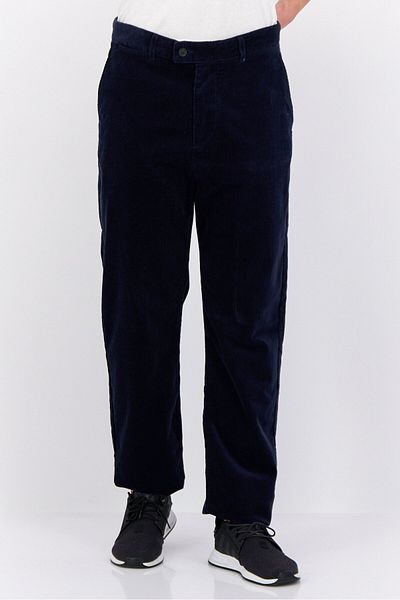 Gant Men Regular Fit Solid Corduroy Pants, Navy Blue