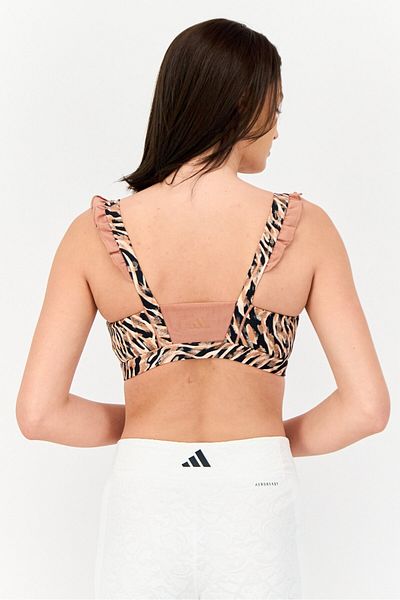 adidas Women Animal Printed Padded Sports Bra, Multicolor