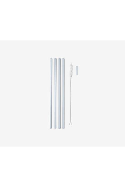 Tchibo 4 Pieces Reusable Straws, Transparent