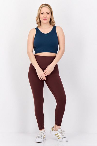 adidas Women Brand Logo Padded Sports Bra, Dark Teal Green